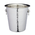 BarCraft Hammered-Steel Sparkling Wine & Champagne Bucket with Ring Handles