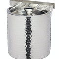 BarCraft Small Hammered Ice Bucket with Lid and Tongs