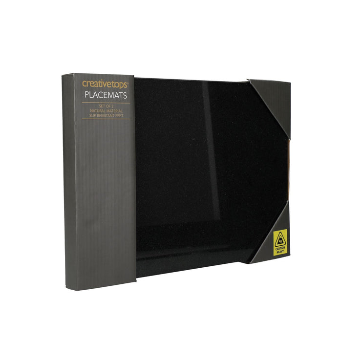 Creative Black Granite Set of 2 Table Mats