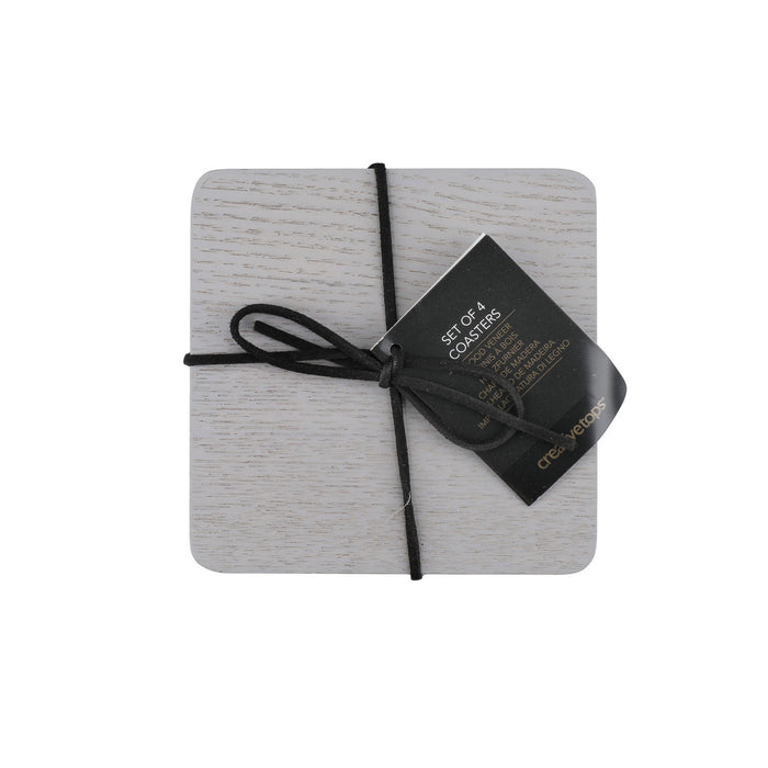 Creative Set Washed Grey Veneer Coasters