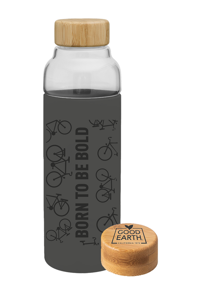 Grey Glass Water Bottle
