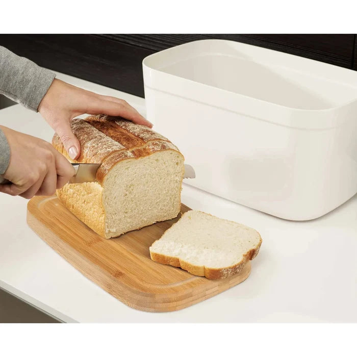 Joseph Joseph White Bread Bin & Bamboo Lid
