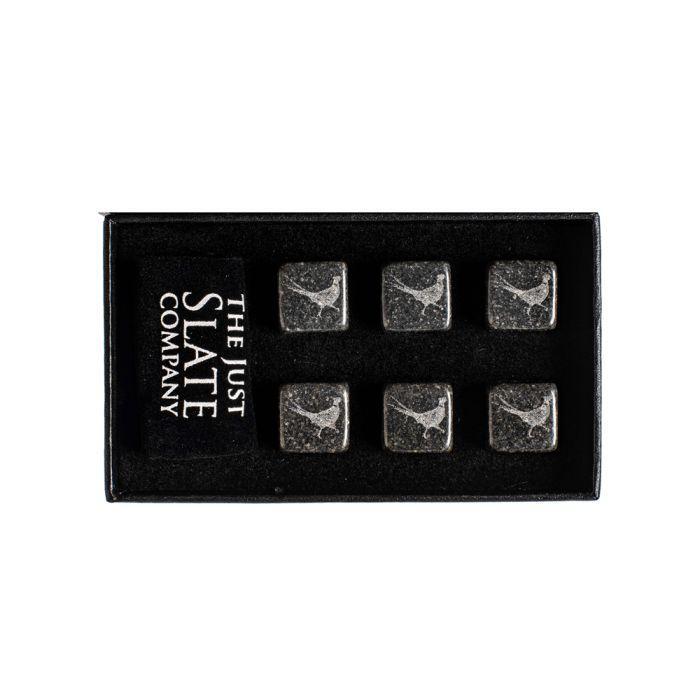 Just Slate Set of 6 Pheasant Engraved Whisky Stones