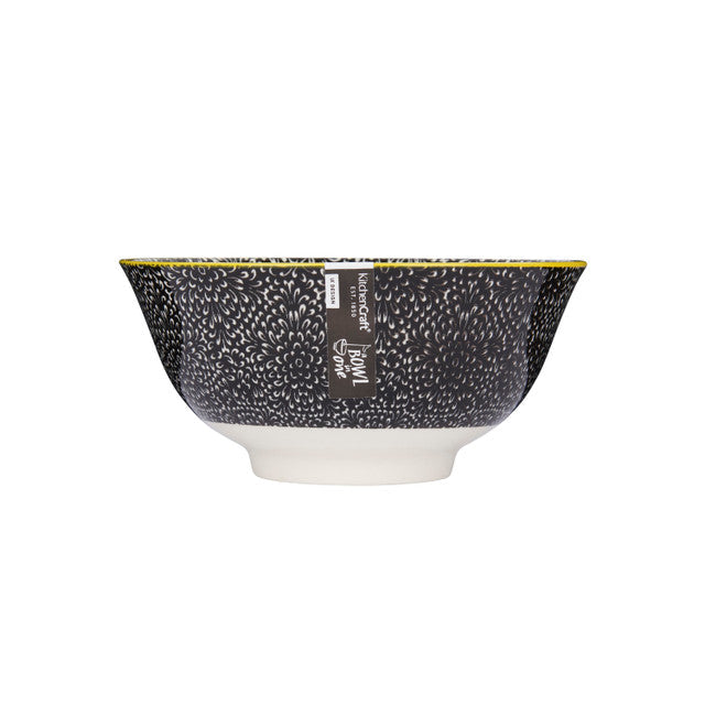KitchenCraft Black and White Floral Ceramic Bow