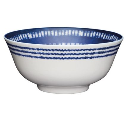 KitchenCraft Blue and White Greek-Style Ceramic Bowl