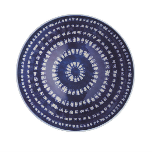 KitchenCraft Blue and White Greek-Style Ceramic Bowl