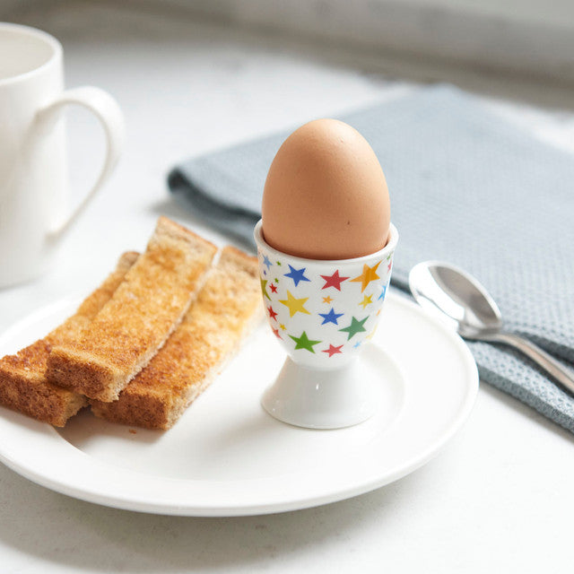 KitchenCraft Brights Stars Porcelain Egg Cup
