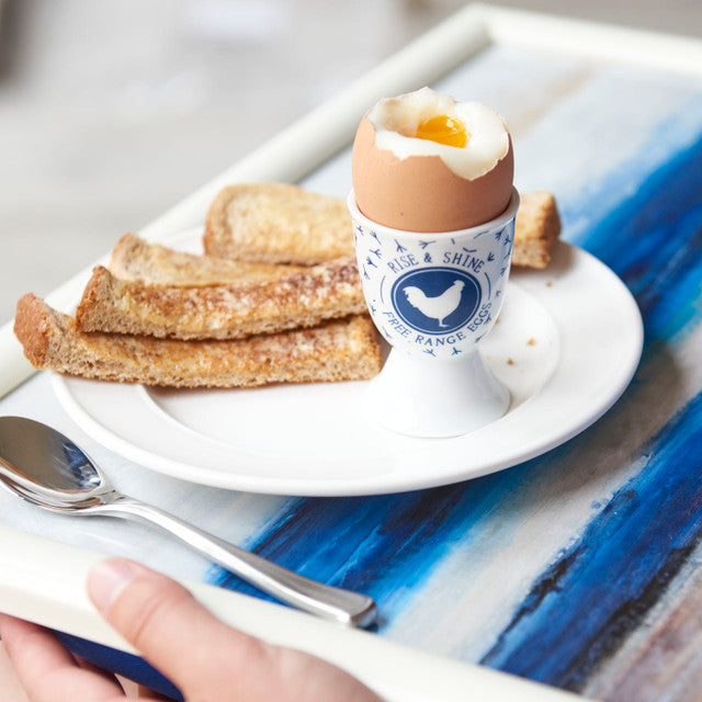 KitchenCraft Traditional Blue Hen Porcelain Egg Cup