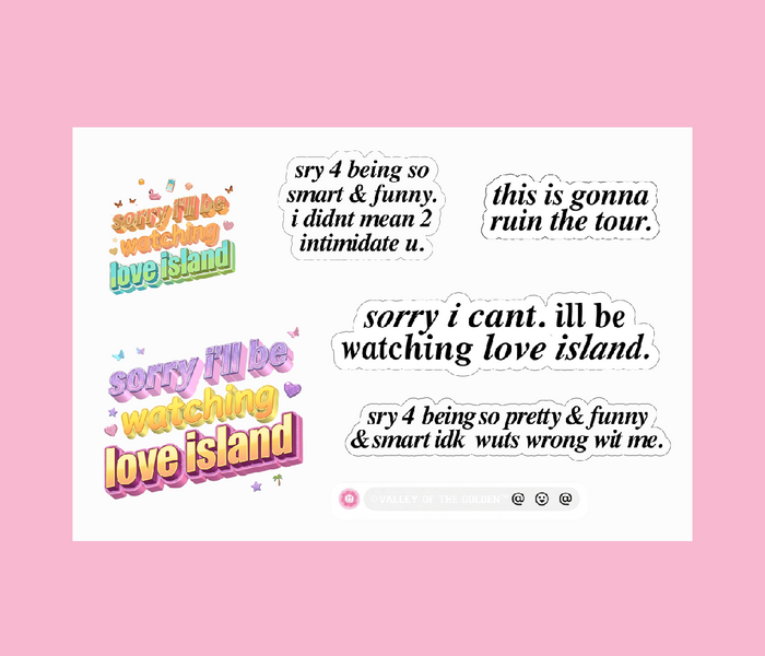 love island | sticker sheet
