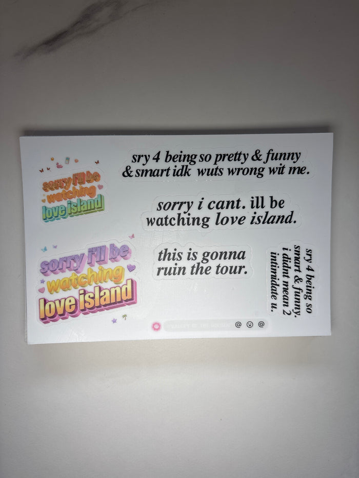 love island | sticker sheet