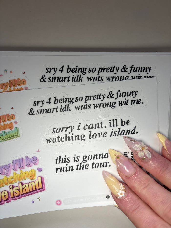 love island | sticker sheet