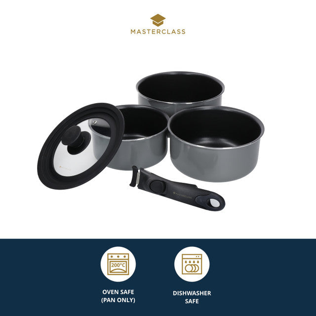 MasterClass Space Saving Saucepan Set