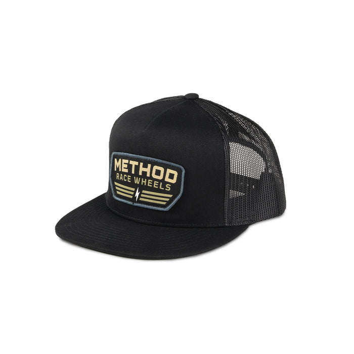 Method Flight Badge Flatbill Trucker Hat - Markdown | Snapback | Black