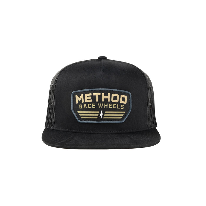 Method Flight Badge Flatbill Trucker Hat - Markdown | Snapback | Black