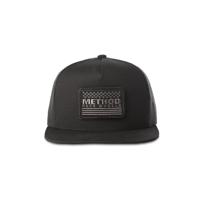 Method Stars & Stripes Velcro Patch Flatbill Trucker - Markdown | Snapback | Black