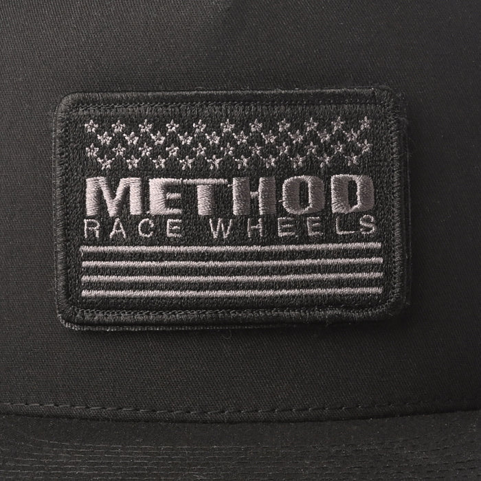 Method Stars & Stripes Velcro Patch Flatbill Trucker - Markdown | Snapback | Black