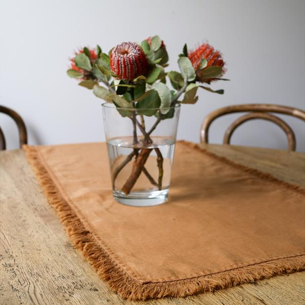 Morgan Wright Linen Camel Table Runner