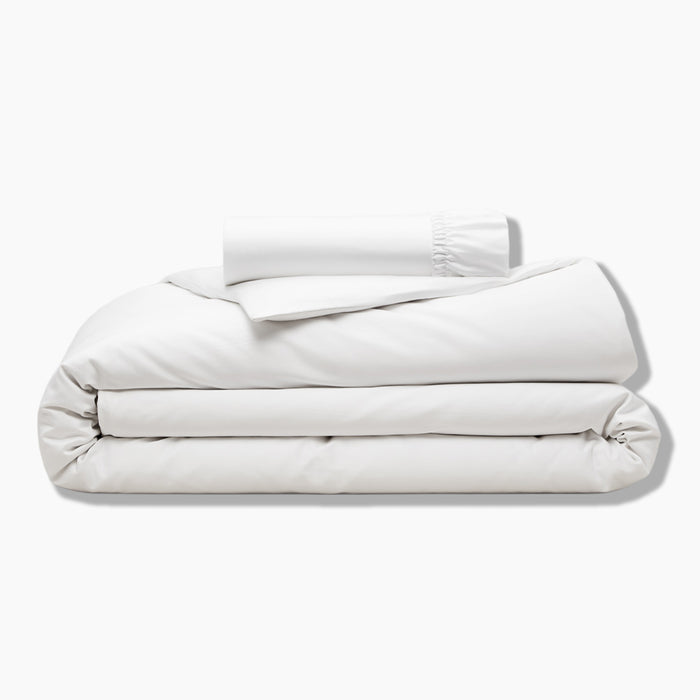 Public Goods Household Organic Cotton White Duvet Cover & Fitted Sheet Set