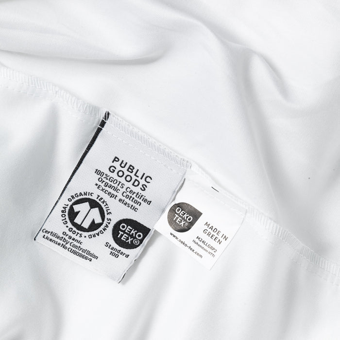 Public Goods Household Organic Cotton White Duvet Cover & Fitted Sheet Set