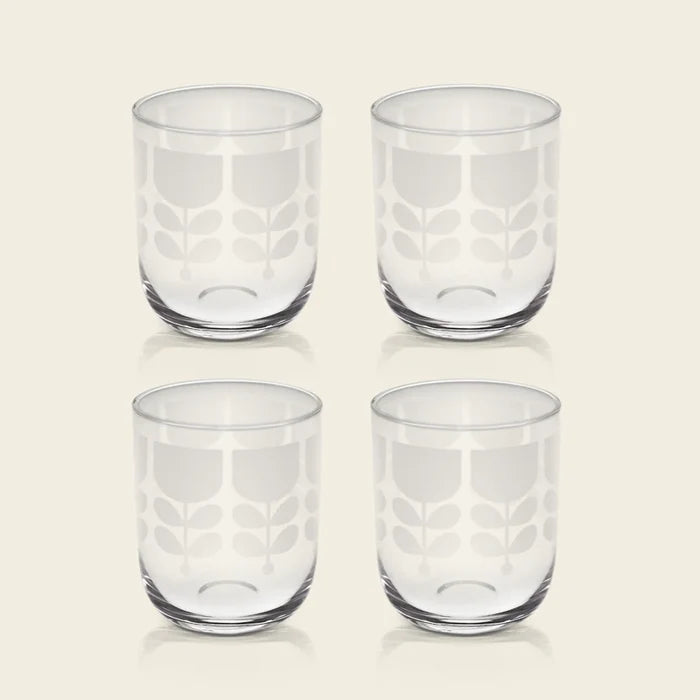 Orla Kiely Etched Stem Set of 4 Formal Water Glasses