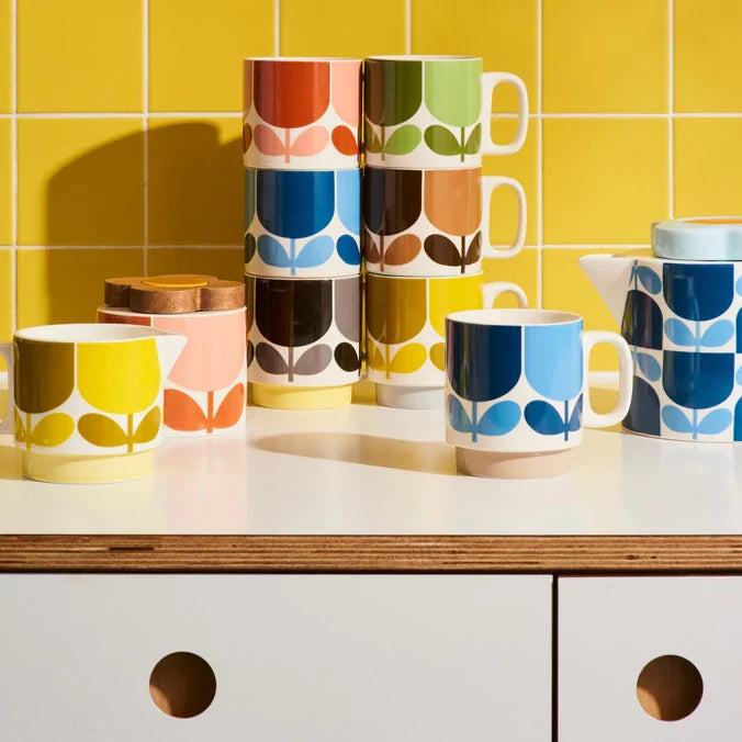 Orla Kiely Set of 2 Block Flower Tomato & Fern Mug Set