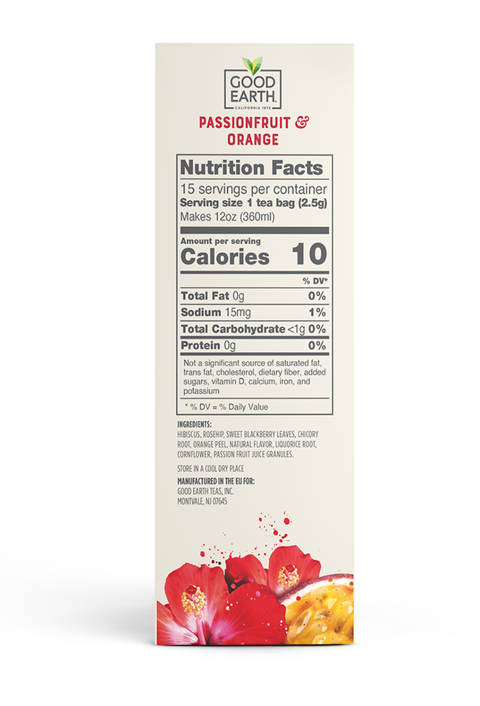 Passionfruit and Orange Nutrition Facts see below