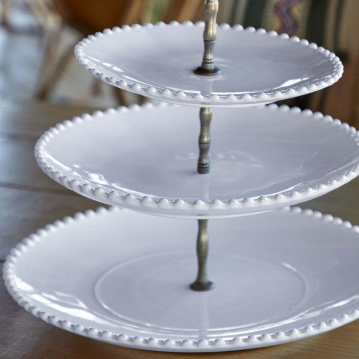 Pearl White Centerpiece 3 Tier Cake Stand