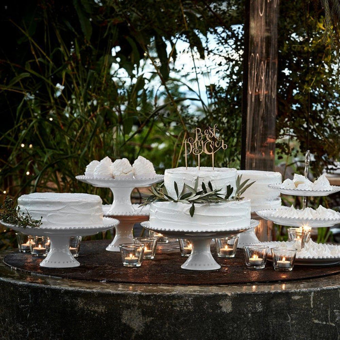 Pearl White Medium Footed Plate