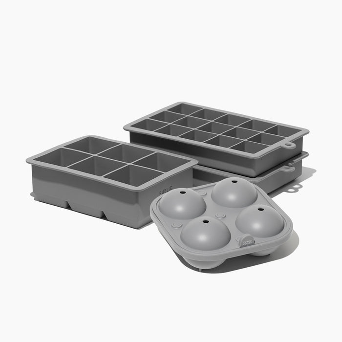 Public Goods Kitchen & Dining Silicone Ice Cube Trays & Sphere Mold Set