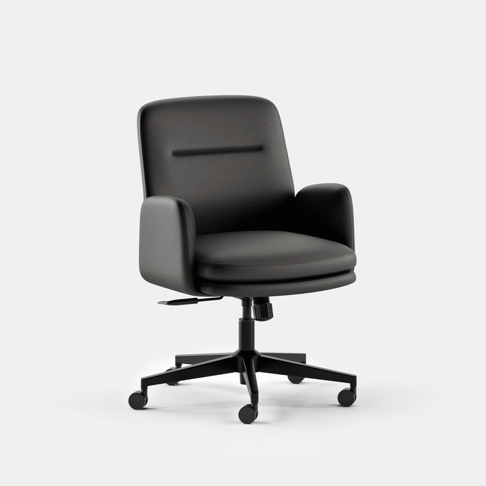 Black Vegan Leather / Mid Back