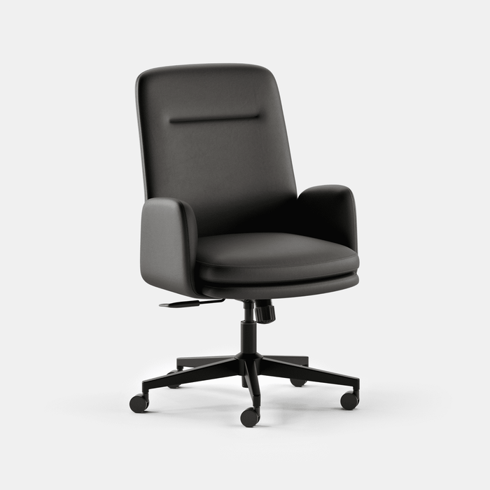 Black Vegan Leather / High Back