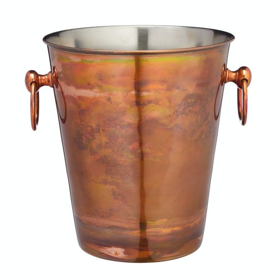 Stainless Steel Sparkling Wine Bucket with Iridescent Copper Finish